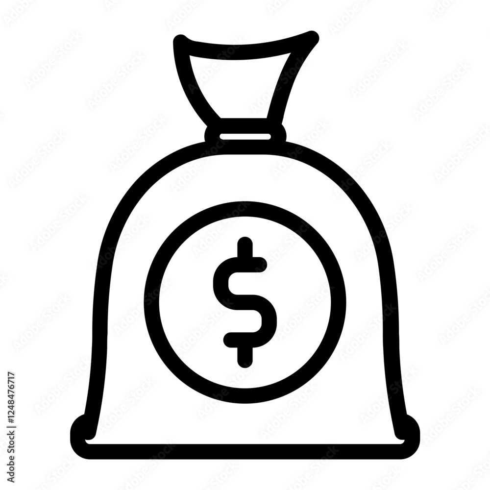 Sack of money finance Line Icon Sack of money finance Line Icon