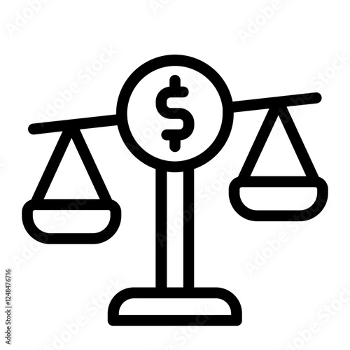 Money scale finance Line Icon