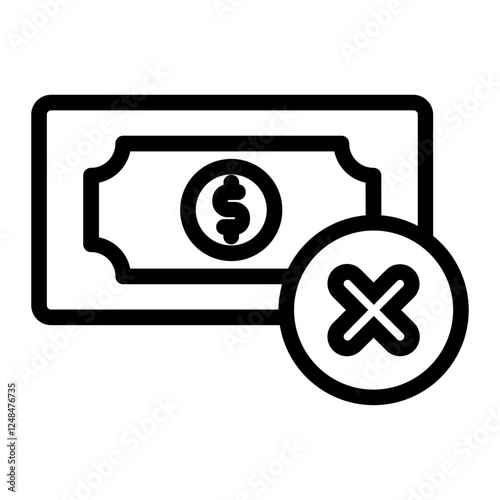 Unpaid finance Line Icon