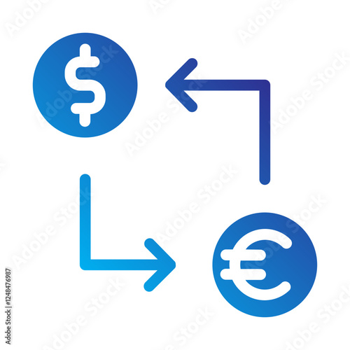 Exchange money finance Solid Gradient Icon