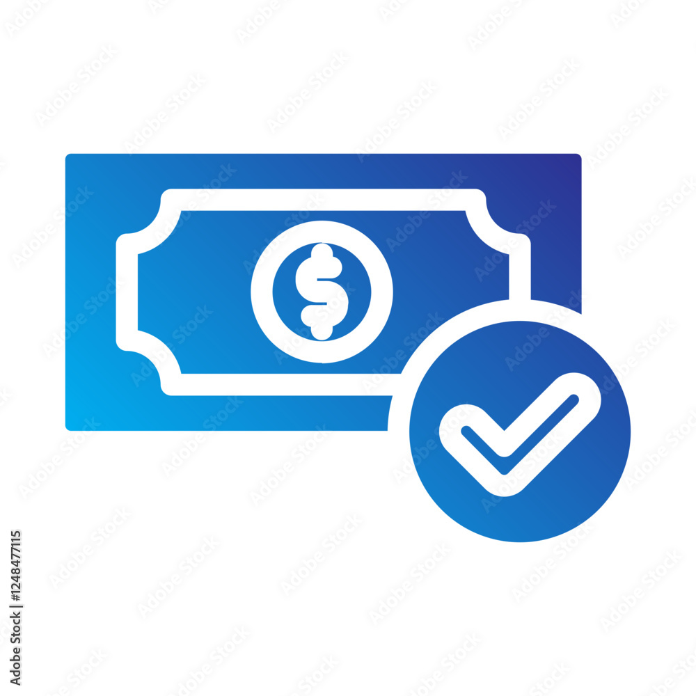 Paid money finance Solid Gradient Icon Paid money finance Solid Gradient Icon