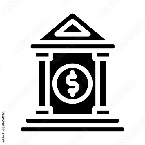 Bank finance Solid Icon