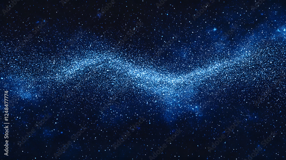 Obraz premium A rich blue cosmic texture with glowing waves of light, symbolizing energy flowing through space.