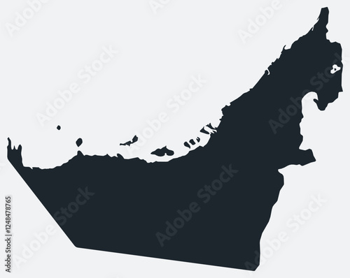 United Arab Emirates map. Just a simple border map. Shape of the country. Flat blank United Arab Emirates outline. Vector boundary illustration.