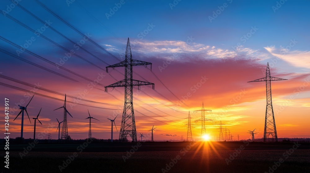 Fototapeta premium A team of energy professionals managing a smart energy system, using AI-driven tools to monitor and adjust energy distribution, maximizing efficiency and reducing waste