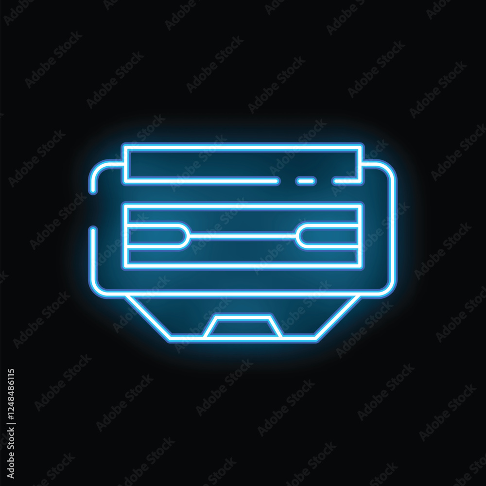 Glowing neon line video game cartridge icon isolated on black background vector illustration Glowing neon line video game cartridge icon isolated on black background vector illustration