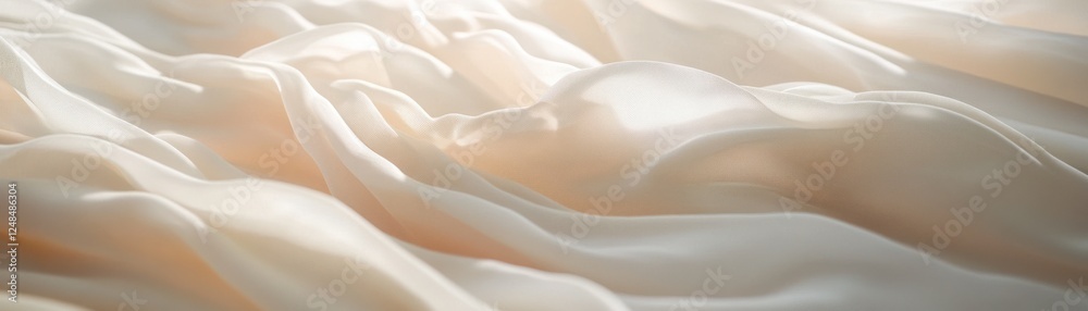 Obraz premium Creamy Soft Draped Fabric Texture Background