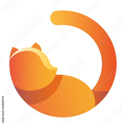 Vector image of a red cat