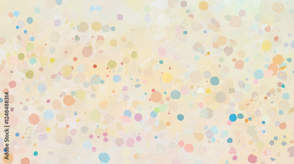Delicate Abstract Background with Multicolored Circular Dots in Soft Pastel Shades of Yellow, Pink, Blue, and Green Combining fir Light and Airy Atmosphere for Various Creative Use Delicate Abstract Background with Multicolored Circular Dots in Soft Pastel Shades of Yellow, Pink, Blue, and Green Combining fir Light and Airy Atmosphere for Various Creative Use