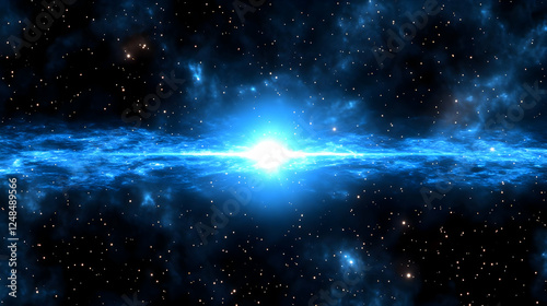 Cosmic Nebula Bright Starburst in Space