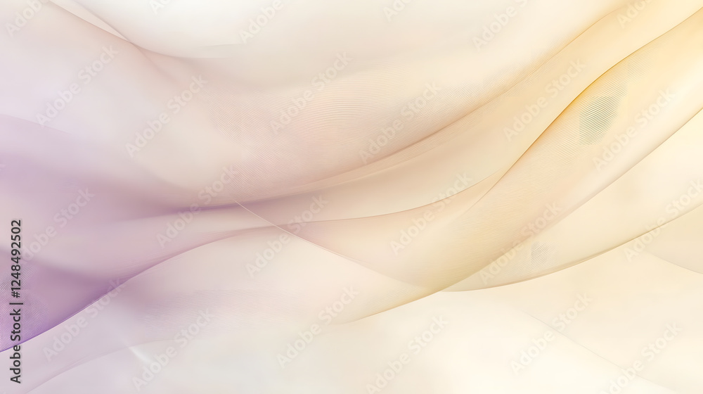 Obraz premium Soft, pastel waves in gentle pinks and blues flowing smoothly, creating a serene and peaceful effect.