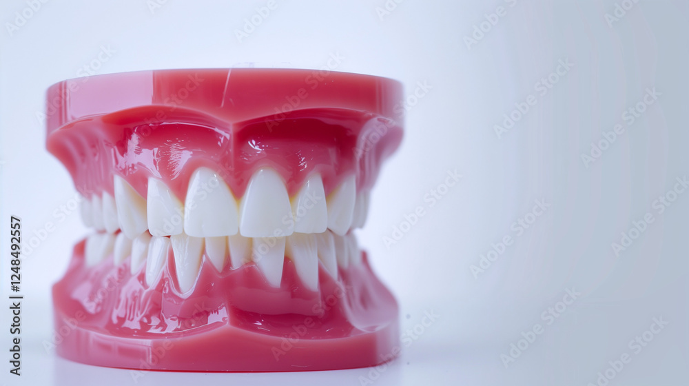 Obraz premium Close-Up of Tooth Model with Shallow Depth of Field on White Background
