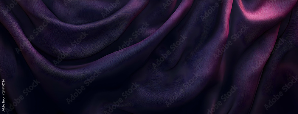 Obraz premium Draped purple fabric, studio backdrop