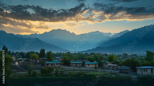 Pashtun Village at Dusk photo