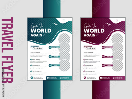 Modern Travel Flyer Template , Adventure & Vacation Promotion Design, Travel flyer template for travel agency