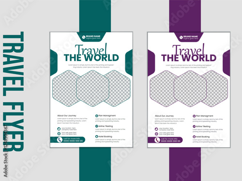Modern Travel Flyer Template , Adventure & Vacation Promotion Design, Travel flyer template for travel agency