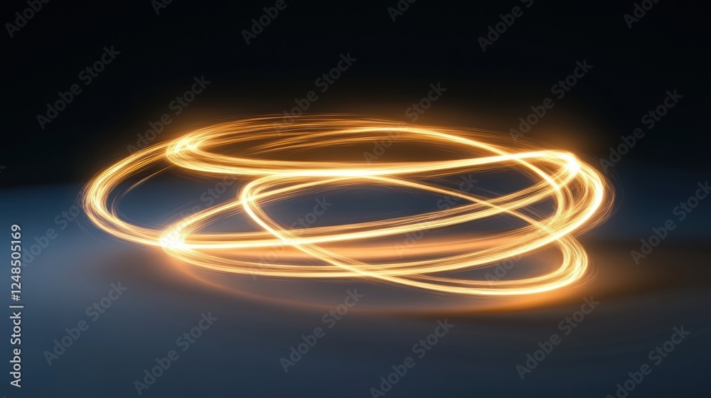 Golden Light Trails Form Abstract Circular Design Golden Light Trails Form Abstract Circular Design