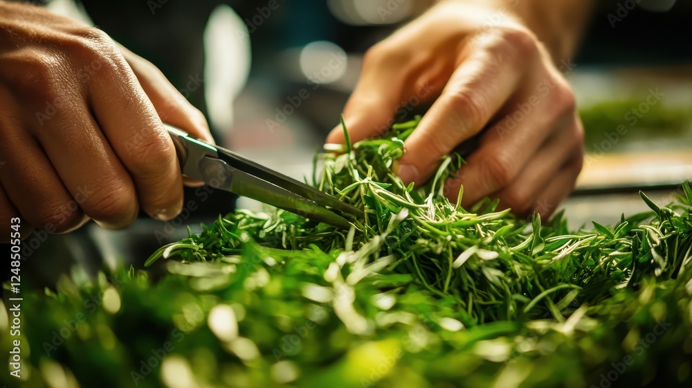 custom made wallpaper toronto digitalA person is cutting green vegetables with a pair of scissors