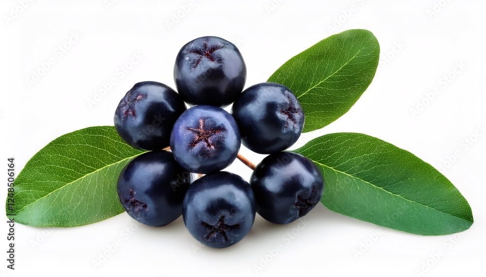 Fresh Juicy Blueberries with Green Leaves Arrangement Fresh Juicy Blueberries with Green Leaves Arrangement