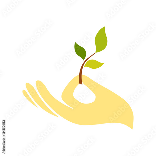 Hand holding a tea leaf
Image of a hand gently holding a fresh tea leaf. Freshness of nature. Project related to tea, healthy lifestyle, ecology or organic products. The leaf is clearly visible, with 