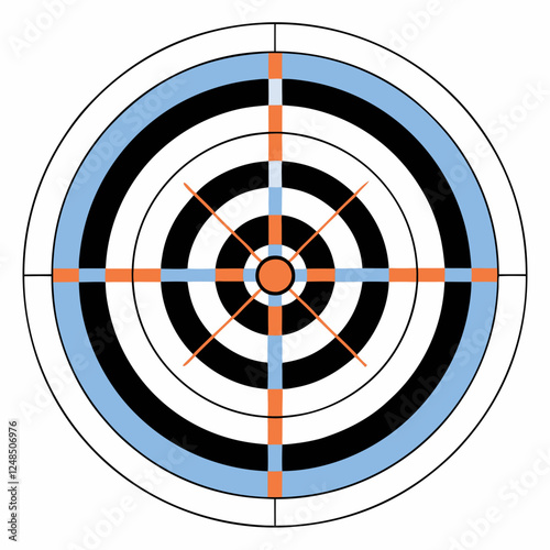 Concentric rings as target, scalable vector illustration for hunters, sports shooters, blowguns, archers, air rifles