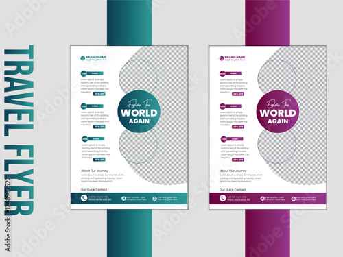 Modern Travel Flyer Template , Adventure & Vacation Promotion Design, Travel flyer template for travel agency