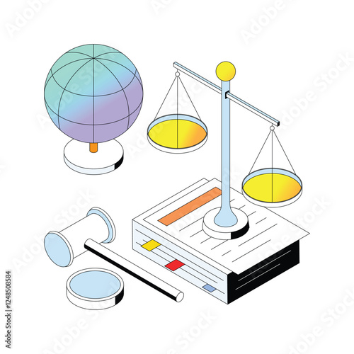 Social Justice  vector Gradient isometric Style illustration. Eps 10 File