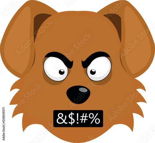 emoticon character head puppy canine anger gesture and censored insult