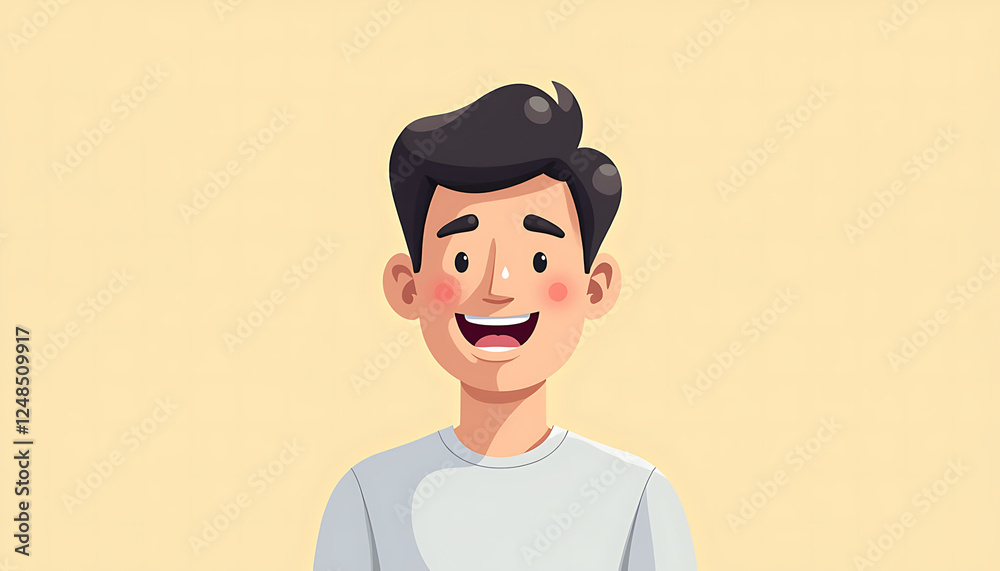 Happy young man smiling against a plain background Happy young man smiling against a plain background