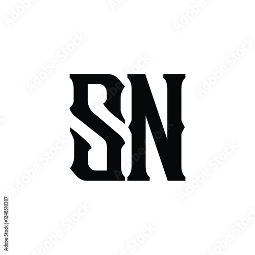 SN monogram logo design letter text name symbol monochrome logotype alphabet character simple logo