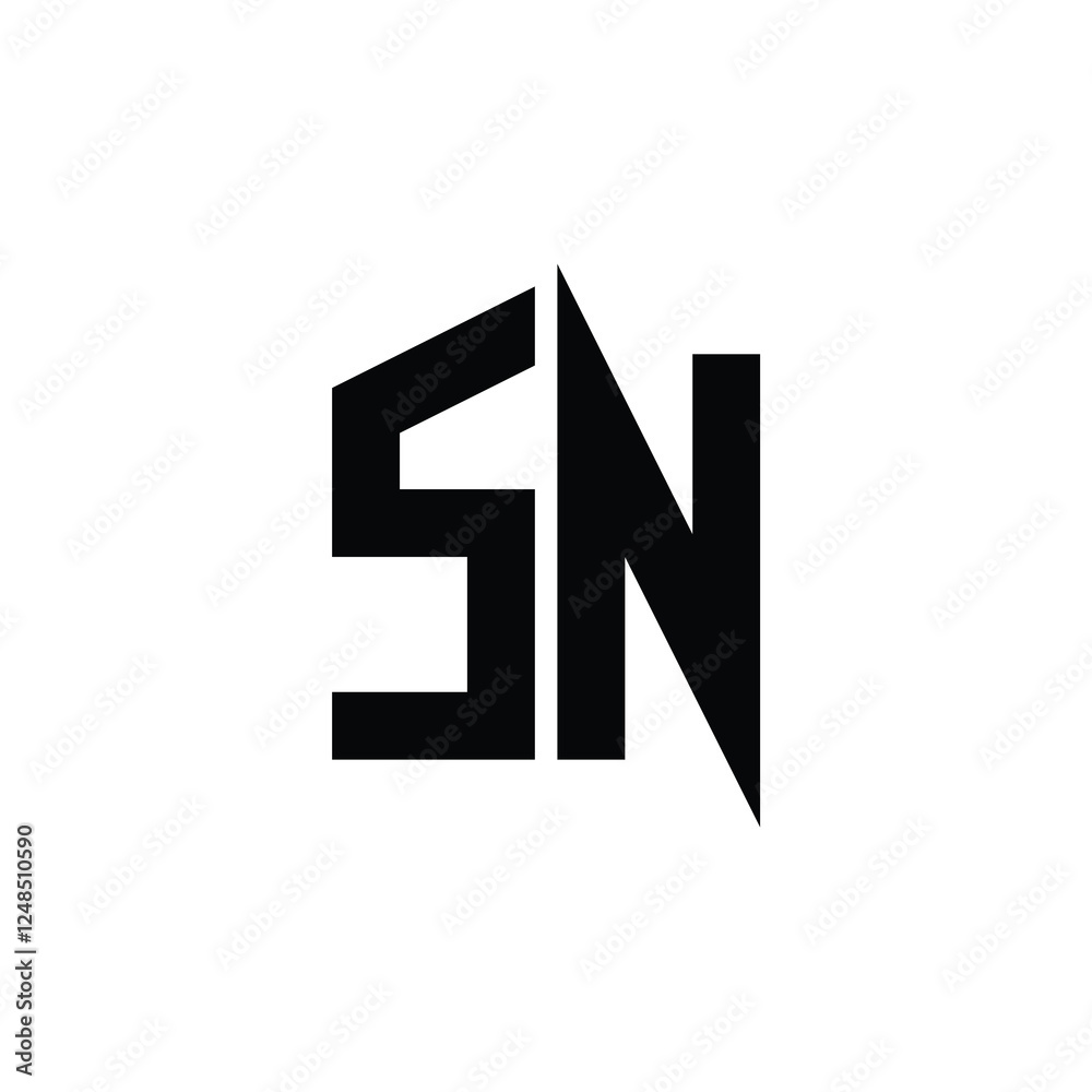 SN monogram logo design letter text name symbol monochrome logotype alphabet character simple logo SN monogram logo design letter text name symbol monochrome logotype alphabet character simple logo