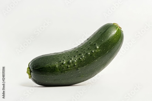 Single zucchini on white background photo