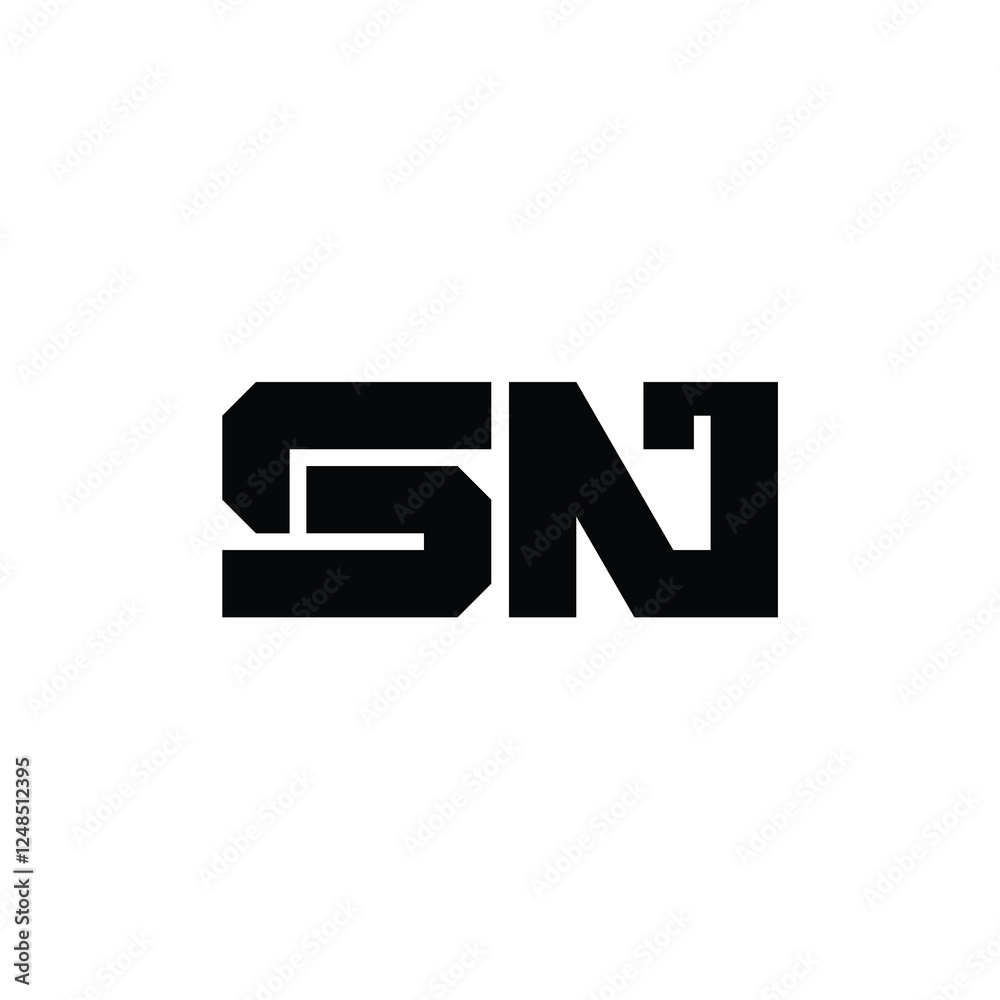 SN monogram logo design letter text name symbol monochrome logotype alphabet character simple logo SN monogram logo design letter text name symbol monochrome logotype alphabet character simple logo