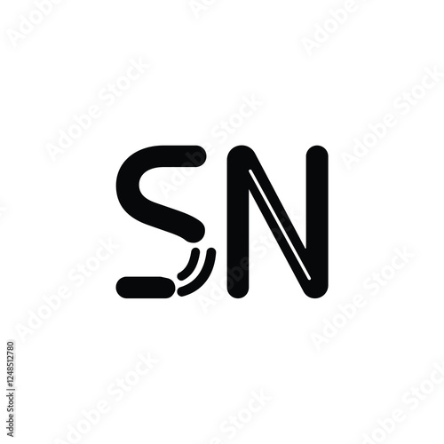 SN monogram logo design letter text name symbol monochrome logotype alphabet character simple logo