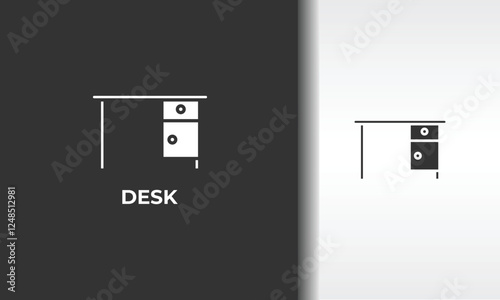 Desk Vector, Icon Or Logo Sign Isolated Symbol Illustration