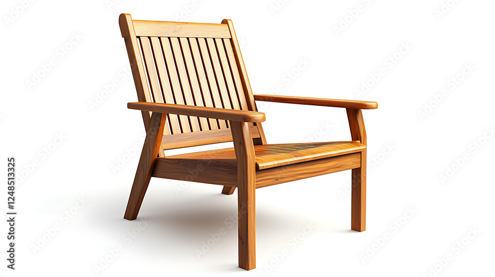 A wooden chair with a back and arms A wooden chair with a back and arms