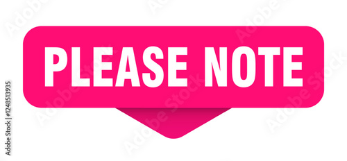 please note sticker. please note sign on transparent background