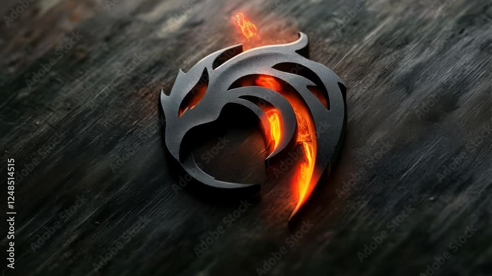 Fiery Phoenix Emblem: A 3D Rendered Logo Design