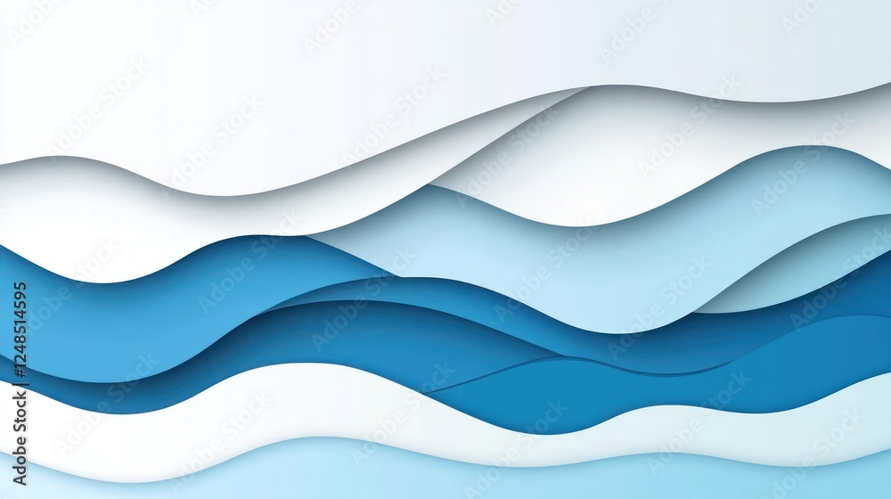 Fototapeta premium Abstract Blue and White Wave Pattern Design