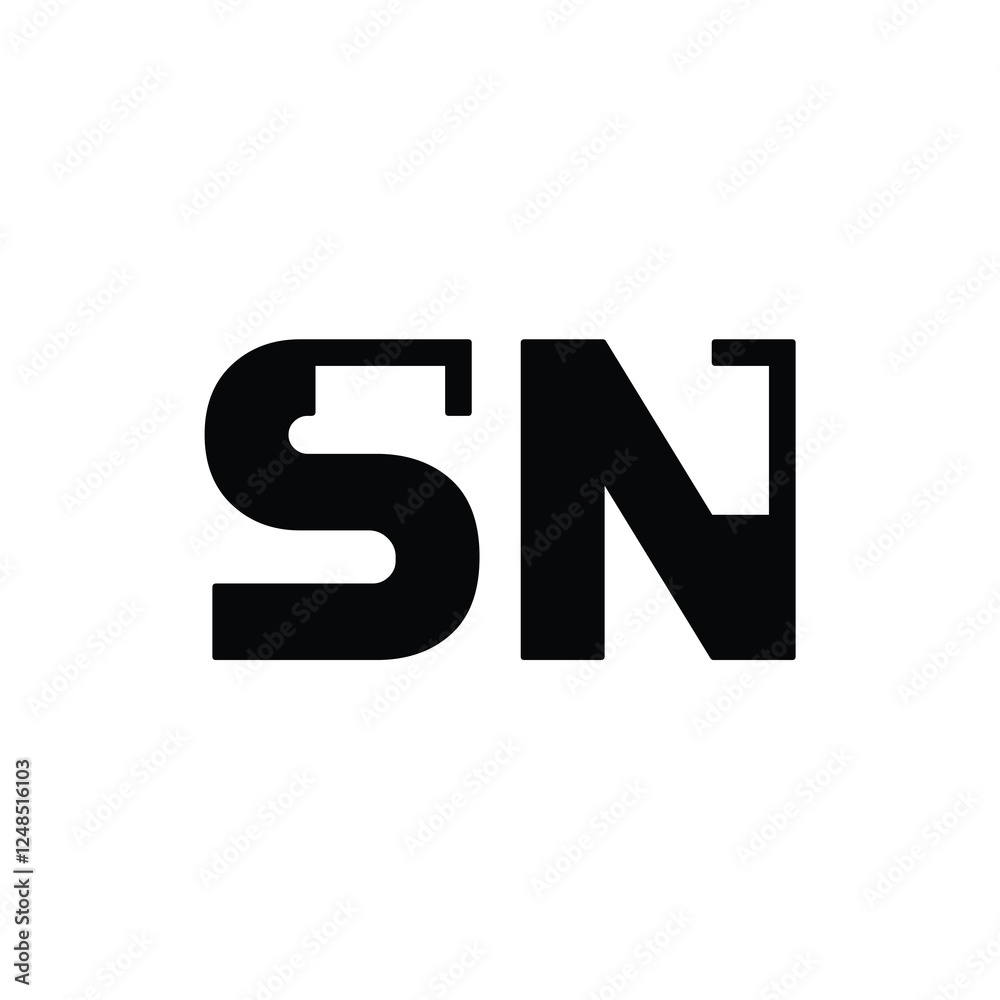 Obraz premium SN monogram logo design letter text name symbol monochrome logotype alphabet character simple logo