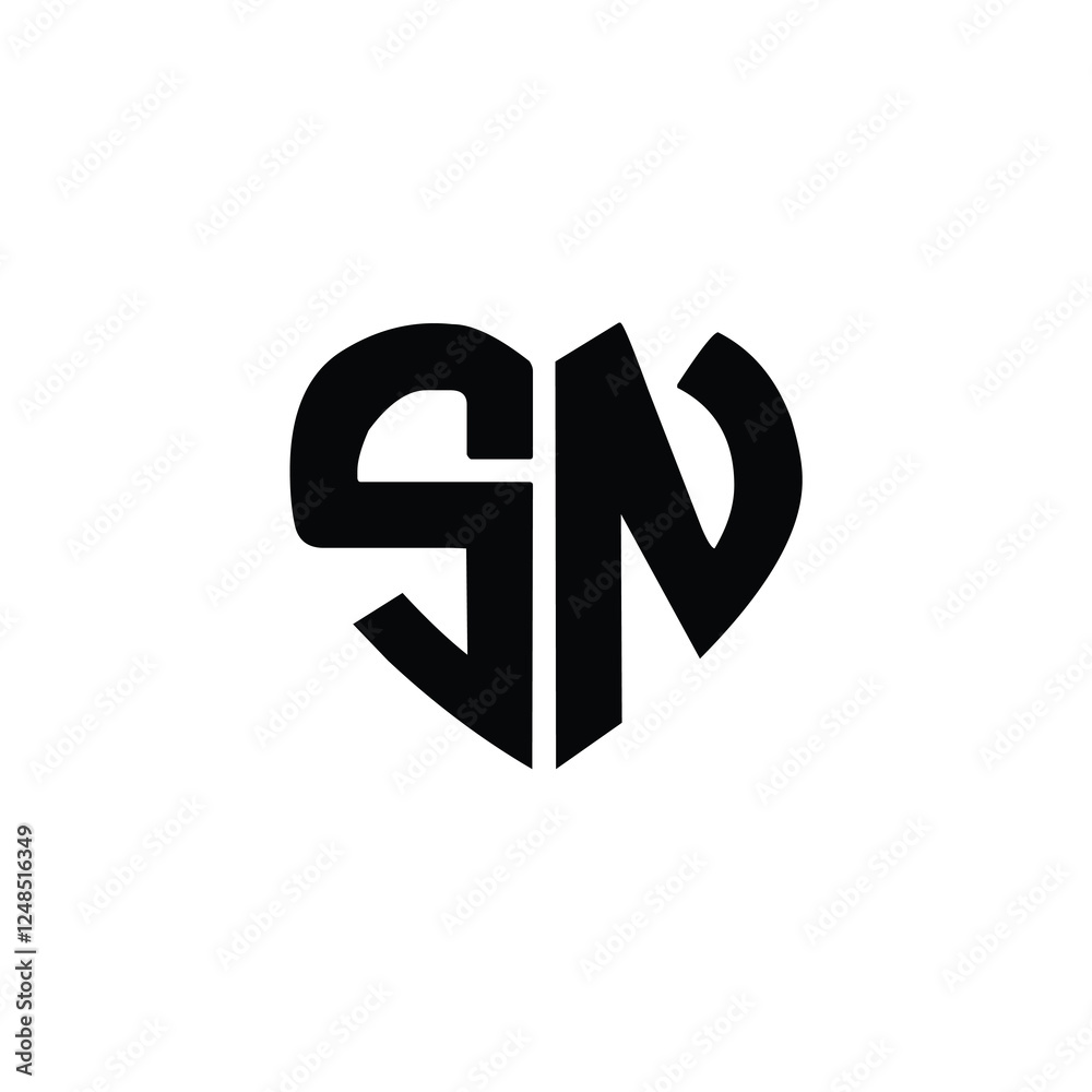 SN monogram logo design letter text name symbol monochrome logotype alphabet character simple logo SN monogram logo design letter text name symbol monochrome logotype alphabet character simple logo