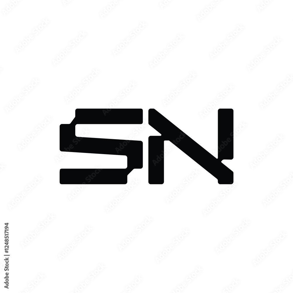 SN monogram logo design letter text name symbol monochrome logotype alphabet character simple logo SN monogram logo design letter text name symbol monochrome logotype alphabet character simple logo