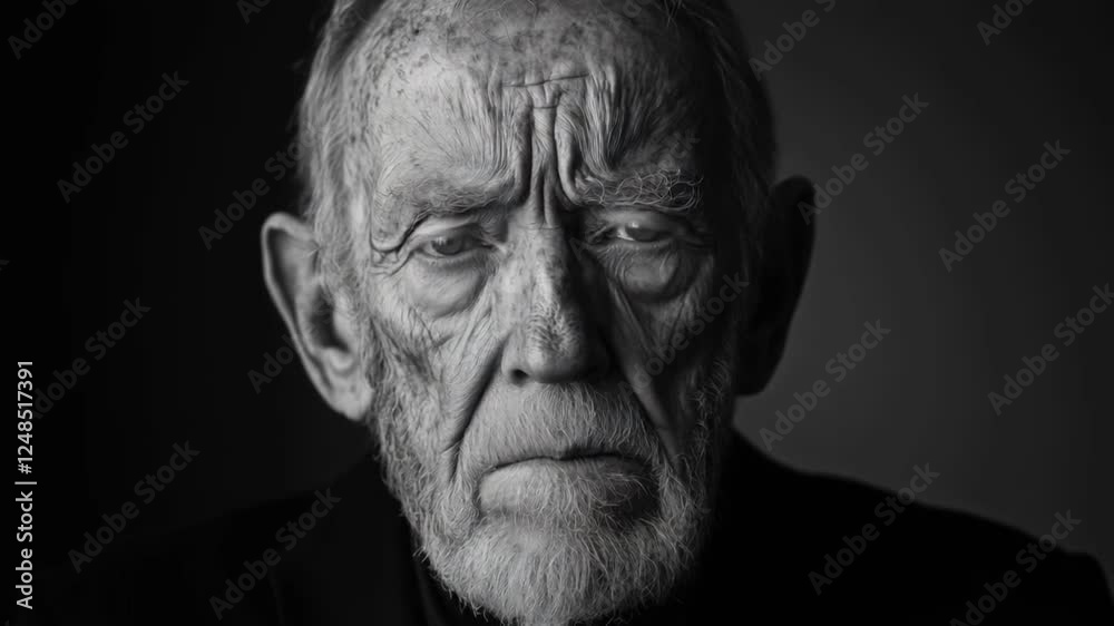 The old man blinks slowly The old man blinks slowly