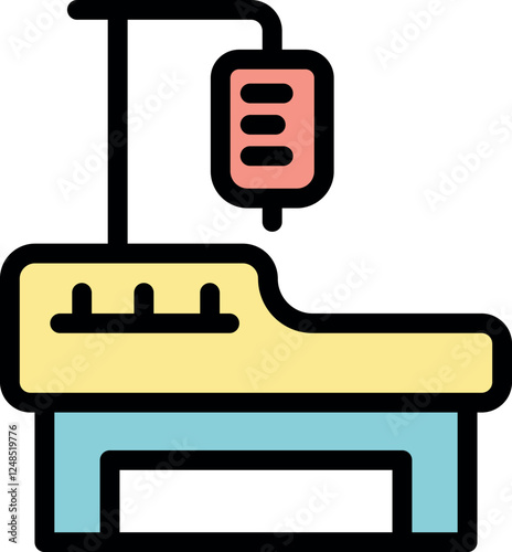 Iv drip hanging over hospital bed, symbolizing medical care, illness recovery, and patient treatment