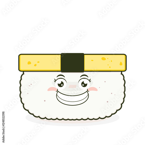 tamago sushi smile face cartoon cute