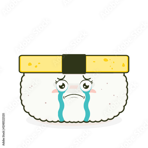 tamago sushi scared face cartoon cute