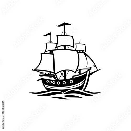 Sailing vessel with sails