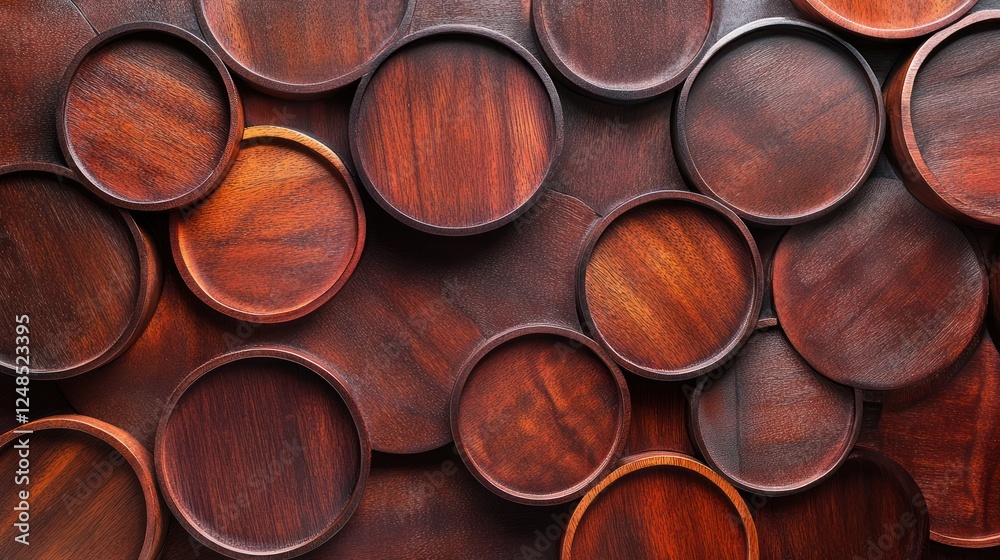 A Collection of Rich Mahogany Wooden Coasters A Collection of Rich Mahogany Wooden Coasters