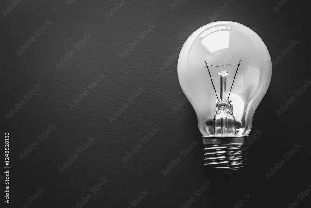 Bright idea captured in a close-up of an incandescent light bulb against a dark background Bright idea captured in a close-up of an incandescent light bulb against a dark background