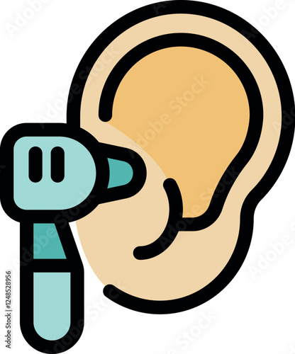 Medical professional using otoscope examining patient's ear canal during a medical check up